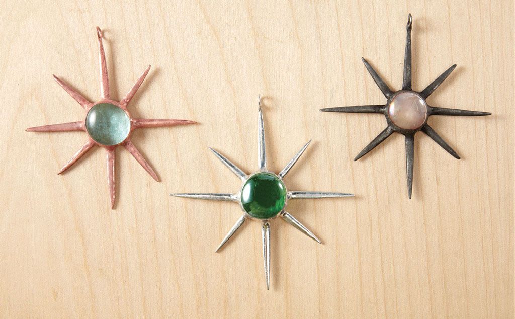 These pendants were made with fork tines and purchased glass stones FINDING - photo 3