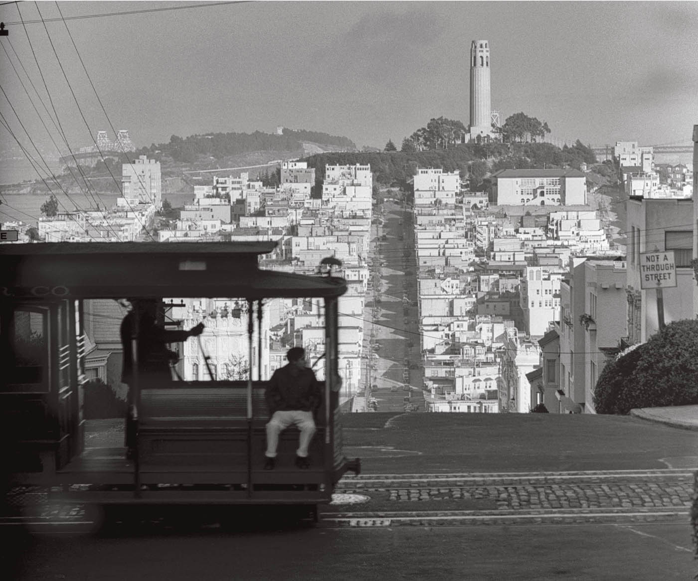 Hyde Street cable line looking down Lombard to Coit Tower and the Bay Bridge - photo 6