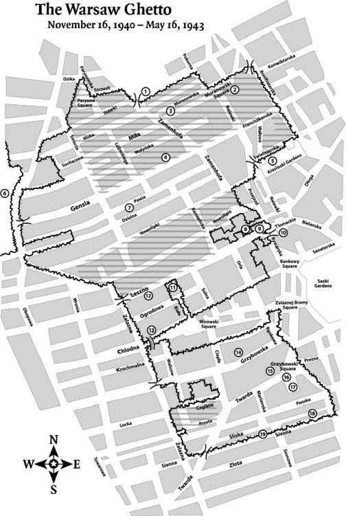 Map of the Warsaw Ghetto Umschlagplatz train loading area for deportation - photo 3