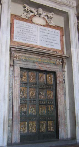 The Porta Sancta in St Peters Basilica Rome is opened only once every - photo 6