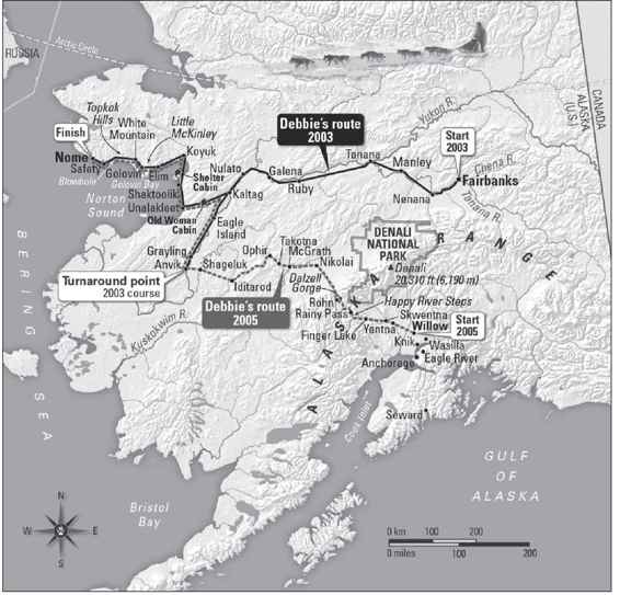 Map of Iditarod Trail Sled Dog Race routes 2003 and 2005 PART 1 To see far - photo 3