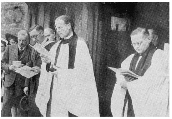 The Bishop of Coventry Dr N V Gorton dedicates the 1939-45 War Memorial in - photo 2