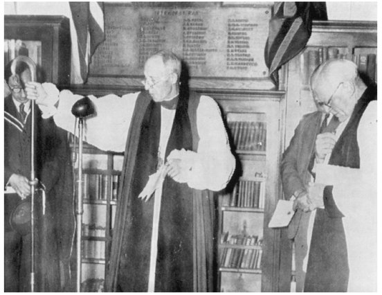 The Bishop of Coventry Dr N V Gorton dedicates the 1939-45 War Memorial in - photo 3