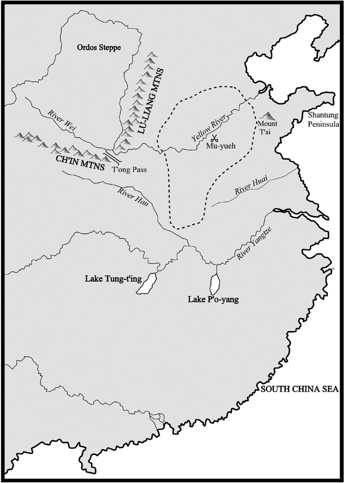 The main geographical features of ancient China The dotted line denotes the - photo 1