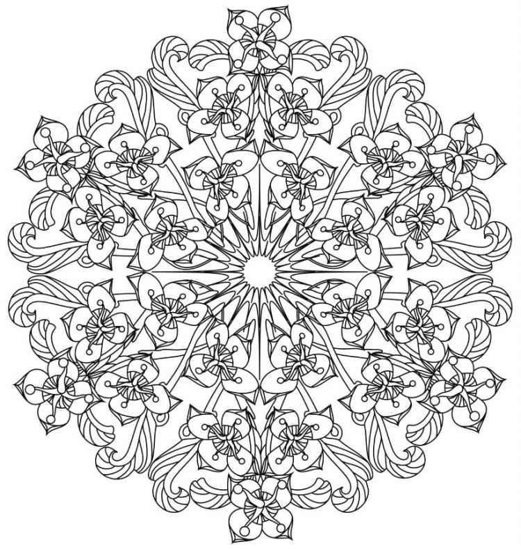 Coloring flower mandalas 30 hand-drawn designs for mindful relaxation - photo 5