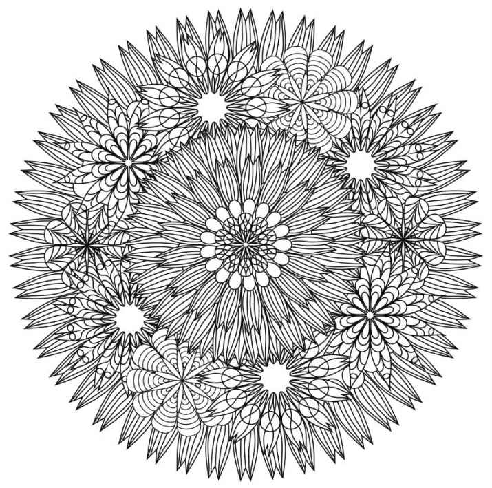 Coloring flower mandalas 30 hand-drawn designs for mindful relaxation - photo 23