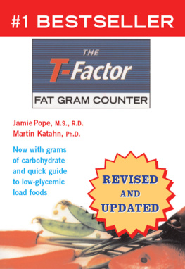 Jamie Pope M.S. R.D. - The T-factor fat gram counter