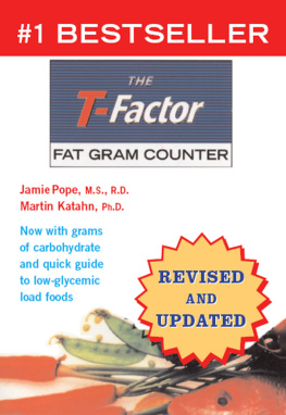 Jamie Pope M.S. R.D. The T-factor fat gram counter