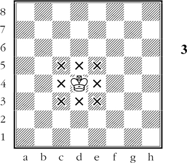 Whites king has eight possible moves indicated by an X The king captures the - photo 4