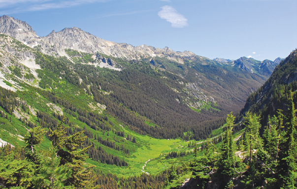 Looking down glacially carved Phelps Creek valley and Spider Meadow - photo 7