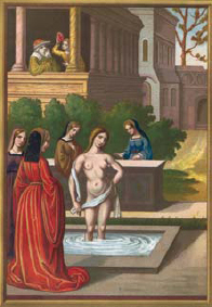 A medieval bathing scene used to depict the Biblical story of Bathsheba and - photo 4