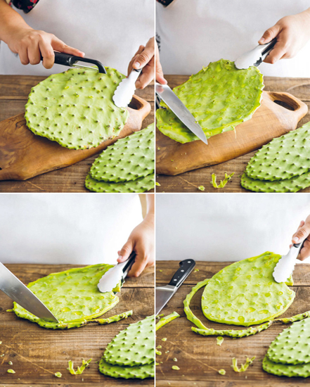 A how to prepare cactus paddles COMO PREPARAR NOPALES Cleaning cactus is - photo 6