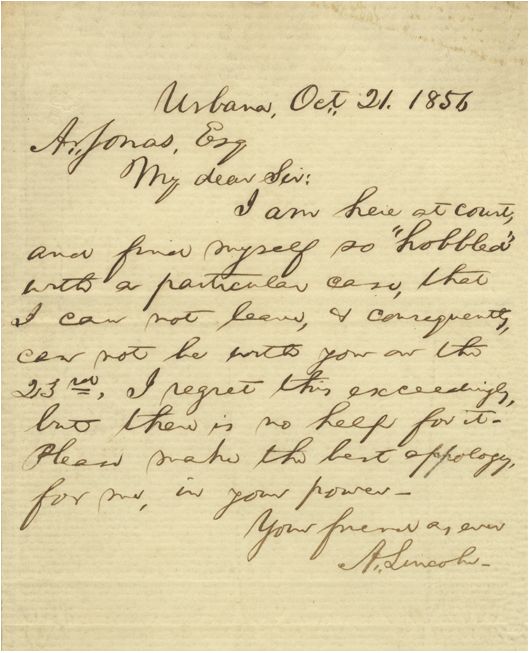 ABRAHAM LINCOLN TO ABRAHAM JONAS OCTOBER 21 1856 see In the field of - photo 4