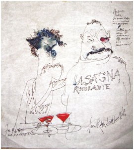 Drawn on a paper tablecloth at Lasagna Ristorante corner of 2nd Avenue and - photo 2