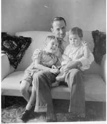 Joe and dad and me on a tiny yellow couch that served as a makeshift bed for - photo 3