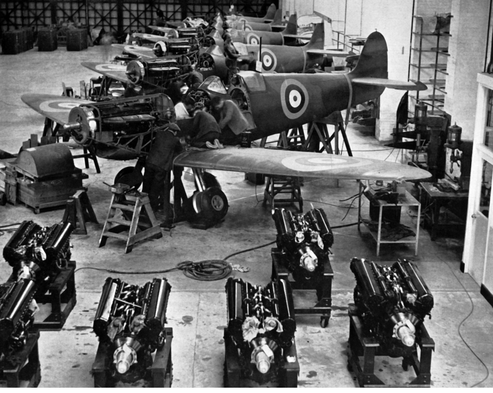 Original Caption Supermarine Spitfire I eight-gun single-seater fighters - photo 2