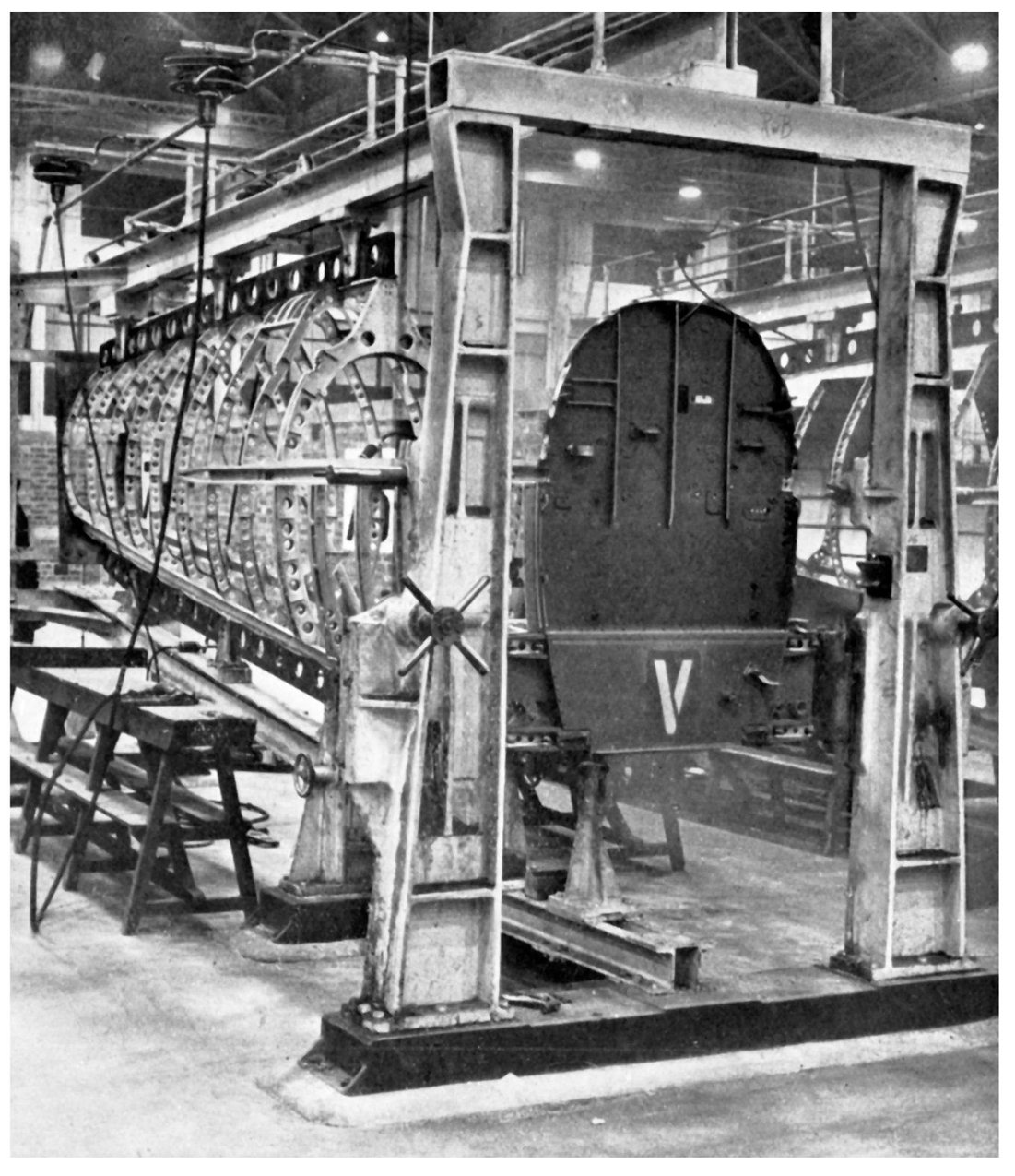 A rear view of the main assembly fixture with the fuselage framework in - photo 4