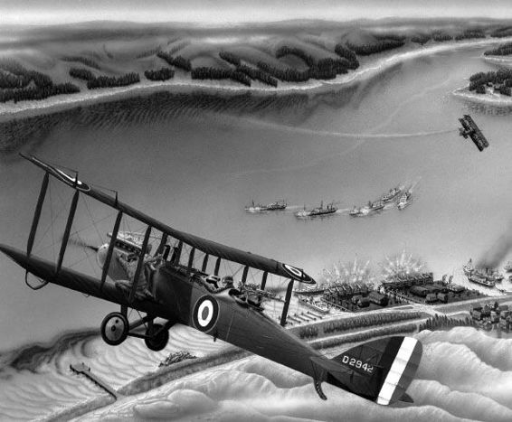 A painting by Mick Davison depicting the incident on 30 July 1919 over the - photo 6