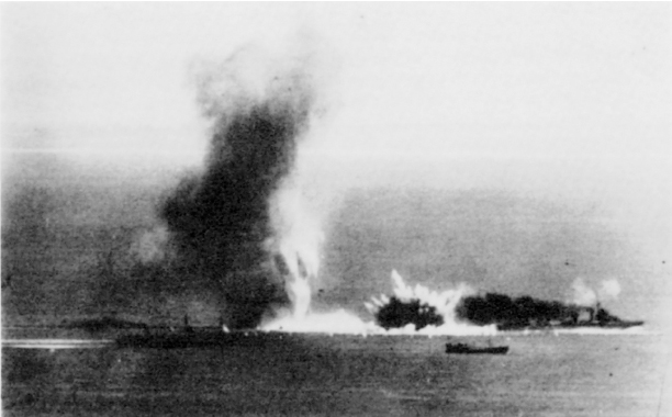 14 Stuka Attack Bombs bursting and exploding astern of a Beagle Class - photo 16