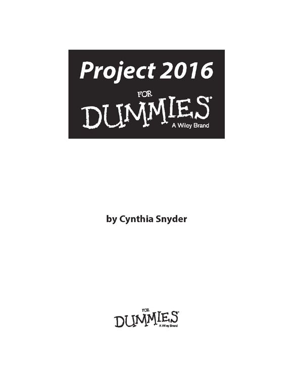 Project 2016 For Dummies Published by John Wiley Sons Inc 111 River - photo 1