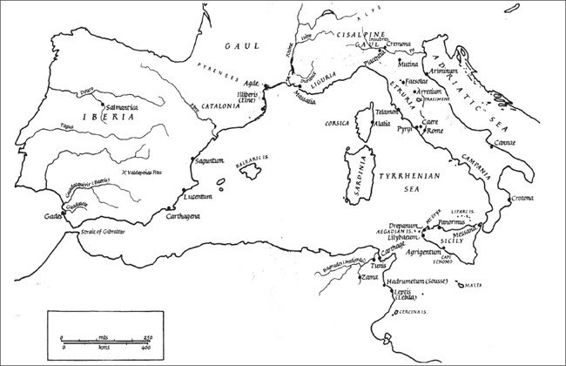 Map 1 The Western Mediterranean during the Punic Wars Map 2 Fleets in - photo 2