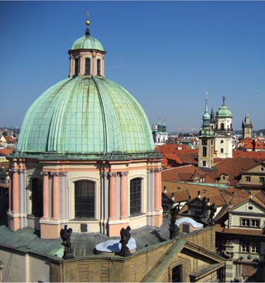 Domes and towers of Pragues skyline Mucha stained-glass window St Vitus - photo 7