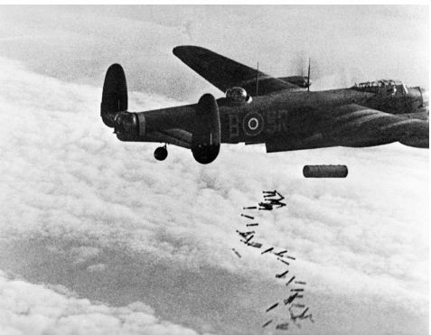 Lancaster dropping a 4000lb Cookie and 30lb incendiaries IWM CL 001404 - photo 3