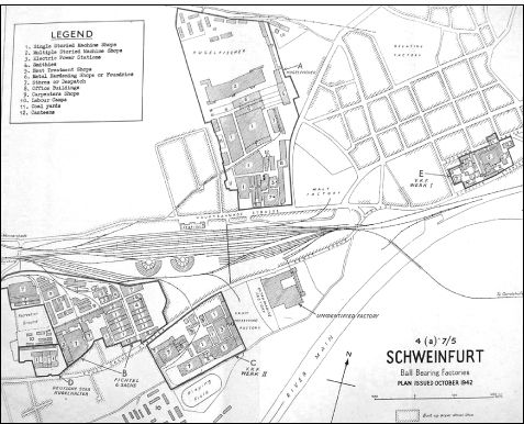 Schweinfurt ball bearing factory map issued October 1943 US War Department - photo 10