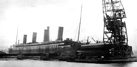 The Titanic in dry dock February 1912 Cunards new liners both entering - photo 2