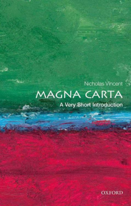 Vincent Nicholas Magna Carta : a very short introduction