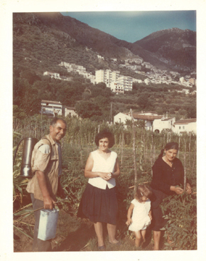 My uncle Domenico Mom me and my Aunt Rosa harvesting tomatoes on the family - photo 6