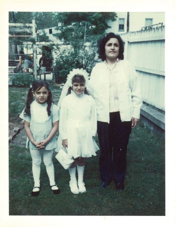 Rosie me and Mom after my First Holy Communion Thats me cutting my - photo 7