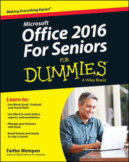 Wempen - Microsoft Office 2016 for seniors for dummies