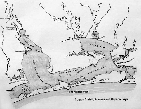 Map of Corpus Christi Aransas and Copano Bays and environs showing the - photo 3