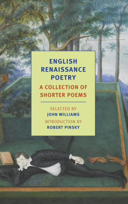 Williams English Renaissance poetry : a collection of shorter poems from Skelton to Jonson