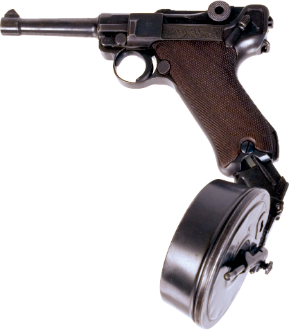 Luger with Drum Magazine Spanish Cannon Browning High-Powered Pistol - photo 3