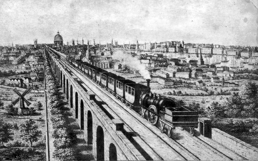 An engraving showing the London Blackwall Railway shortly after its opening - photo 17