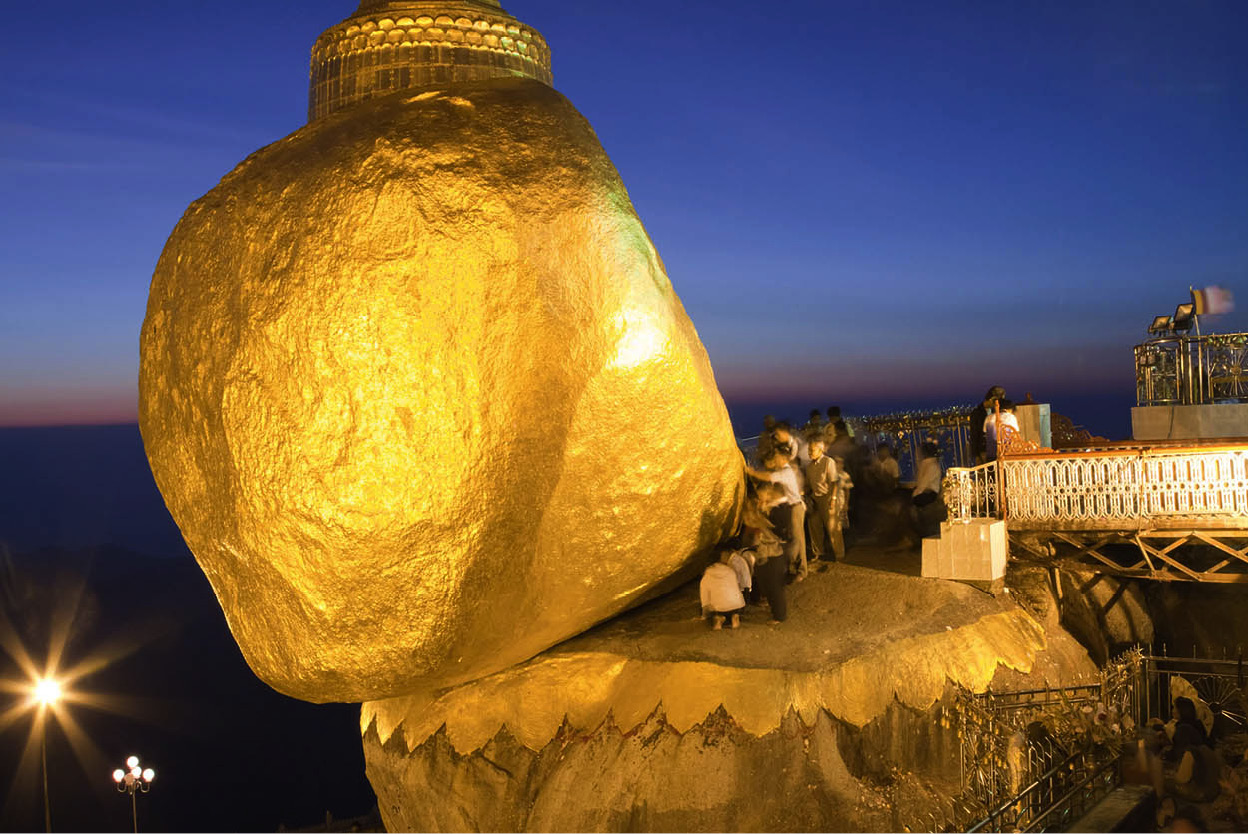 Golden Rock Pagoda Kyaiktiyo Mon State Teetering on the rim of a clifftop - photo 9