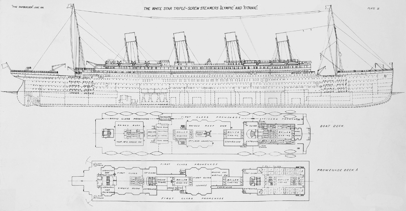 Plan of Olympic and Titanic reproduced in frontmatter Plan of Olympic - photo 2