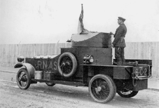 RNAS armoured car with revolving turret of 1914 and forerunner of the tank - photo 12