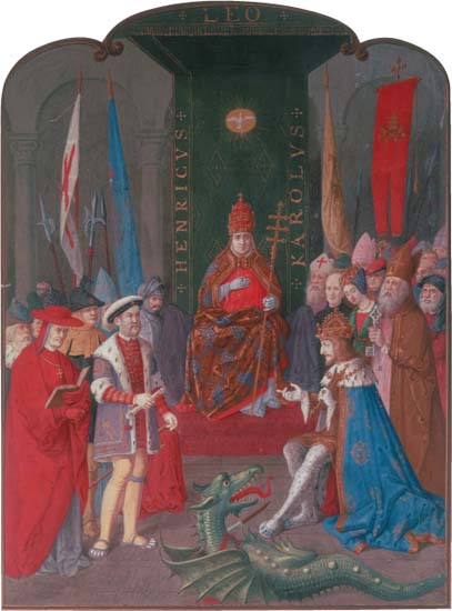 Henry VIII shown here with Pope Leo X was a sincere Roman Catholic but that - photo 23