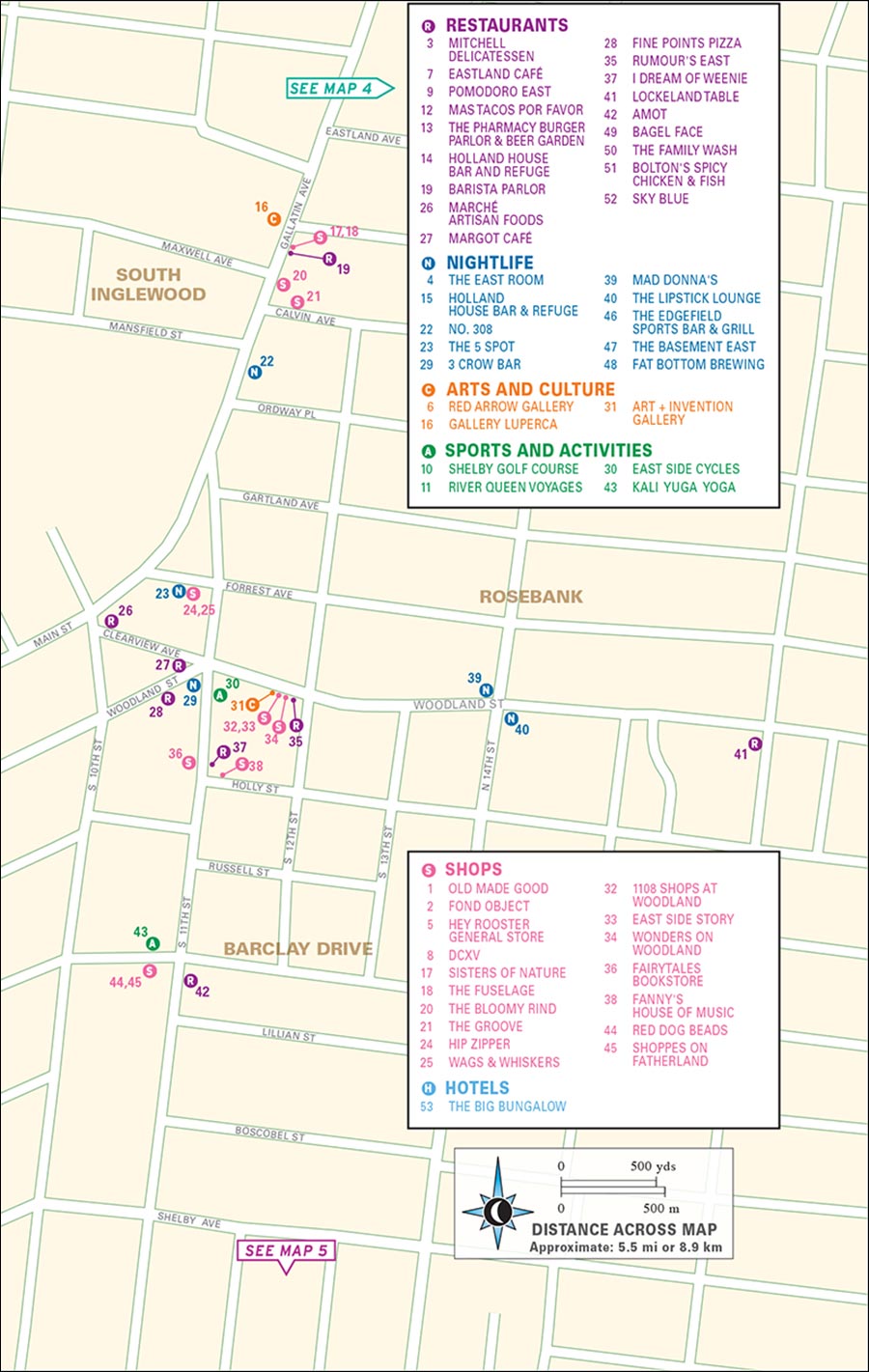 Map 4 Music Valley map halves follow Map 5 South Nashville map - photo 18