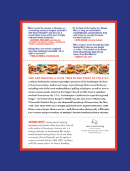 George Motz - The Great American Burger Book: How to Make Authentic Regional Hamburgers at Home