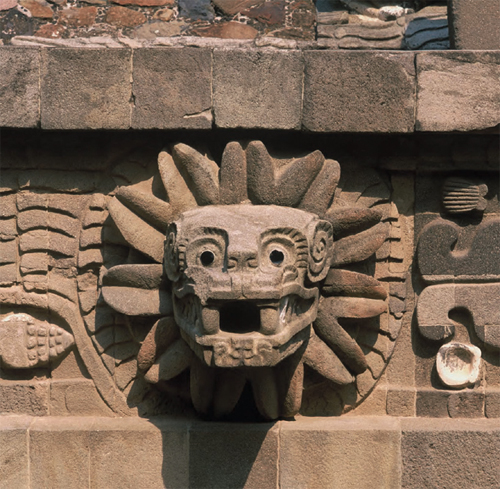 A carving of the Mayan and Aztec feathered serpent god Quetzalcatl appears on - photo 4