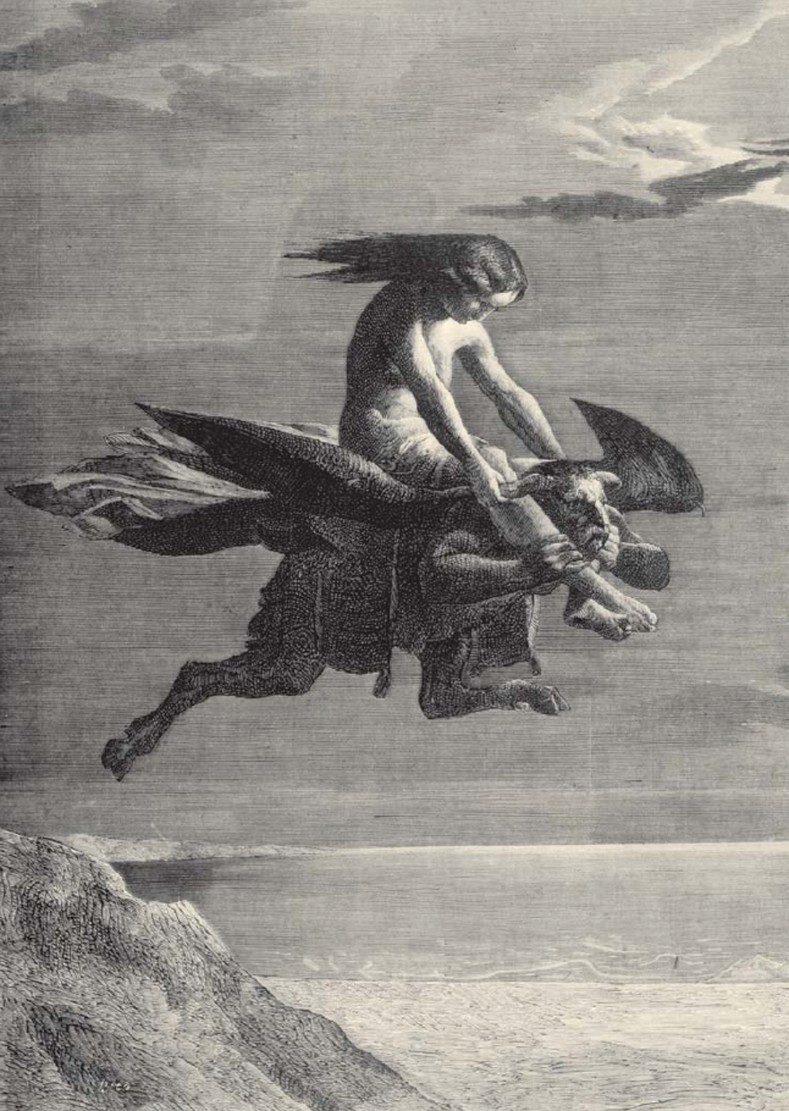 A Spanish witch flies to the sabbat on the back of a horned cloven-footed - photo 4