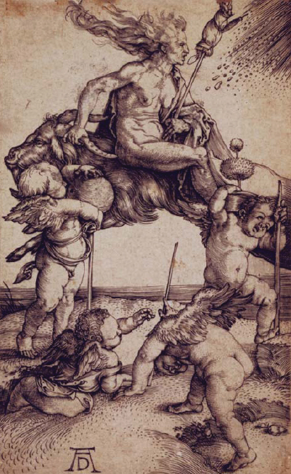 The Witch by Albrecht Drer depicting a witch riding backwards on a goat - photo 5