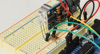 Add the super-bright LEDs and their resistors Upload the Arduino program - photo 5