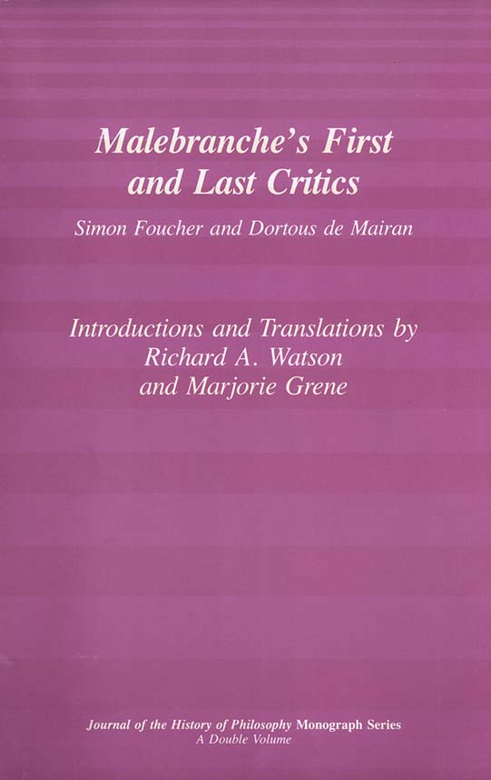 title Malebranches First and Last Critics Simon Foucher and Dortous De - photo 1