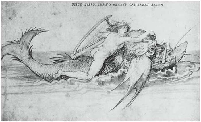 Arion the seventh century BCE poet is rescued from the sea by a dolphin in - photo 1