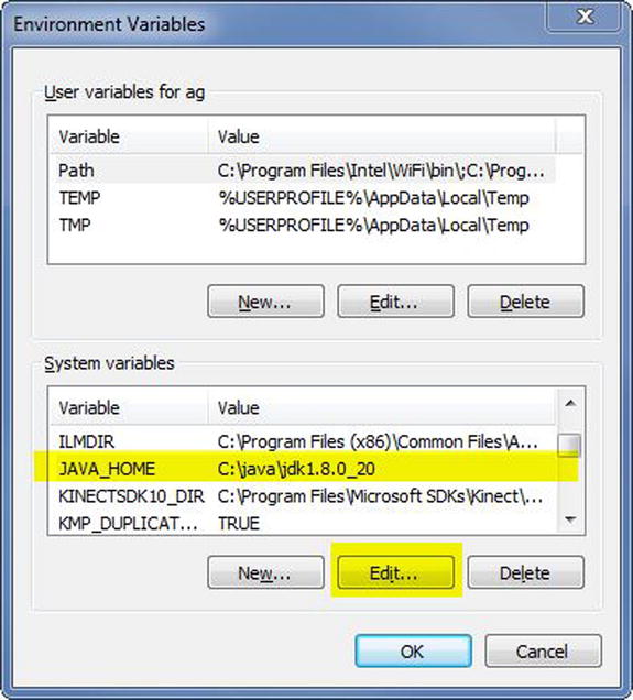 Figure 1-7 Environmental variables Clicking either New or Edit displays a - photo 7